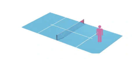 Freestyle court diagram showing ball trajectories